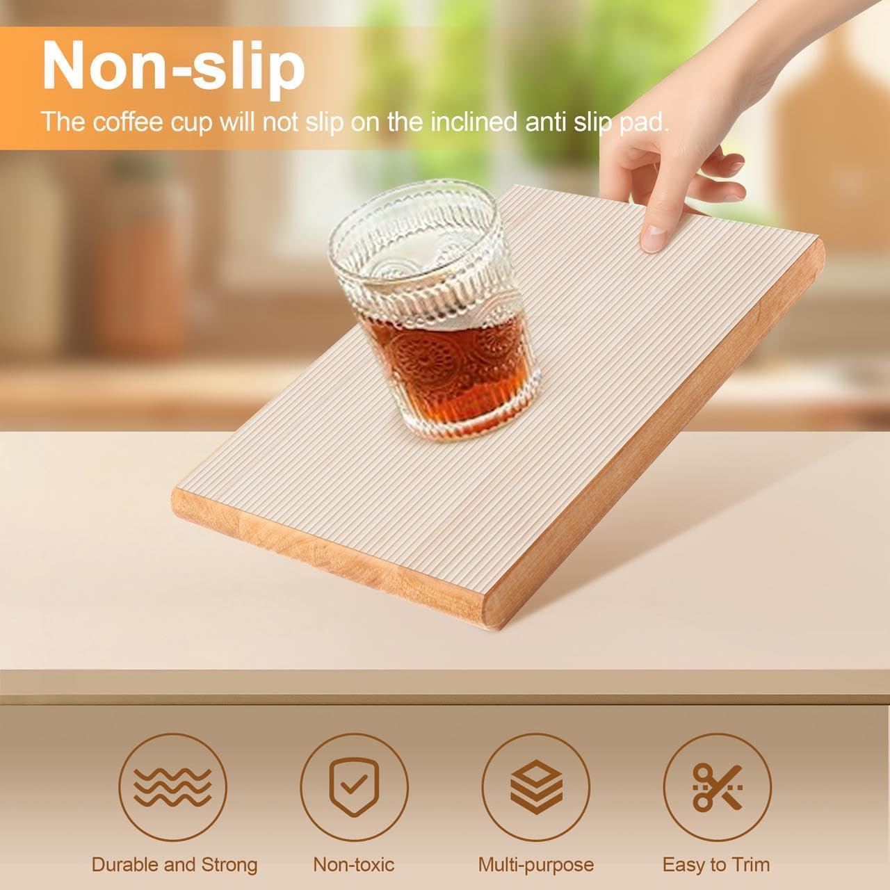 FEXIA Shelf Liners for Kitchen Cabinets Drawer Non Adhesive Non-Slip Liner 12 Inches x 20 FT Waterproof & Oil-Proof Durable Material Fridge Liner for Shelves