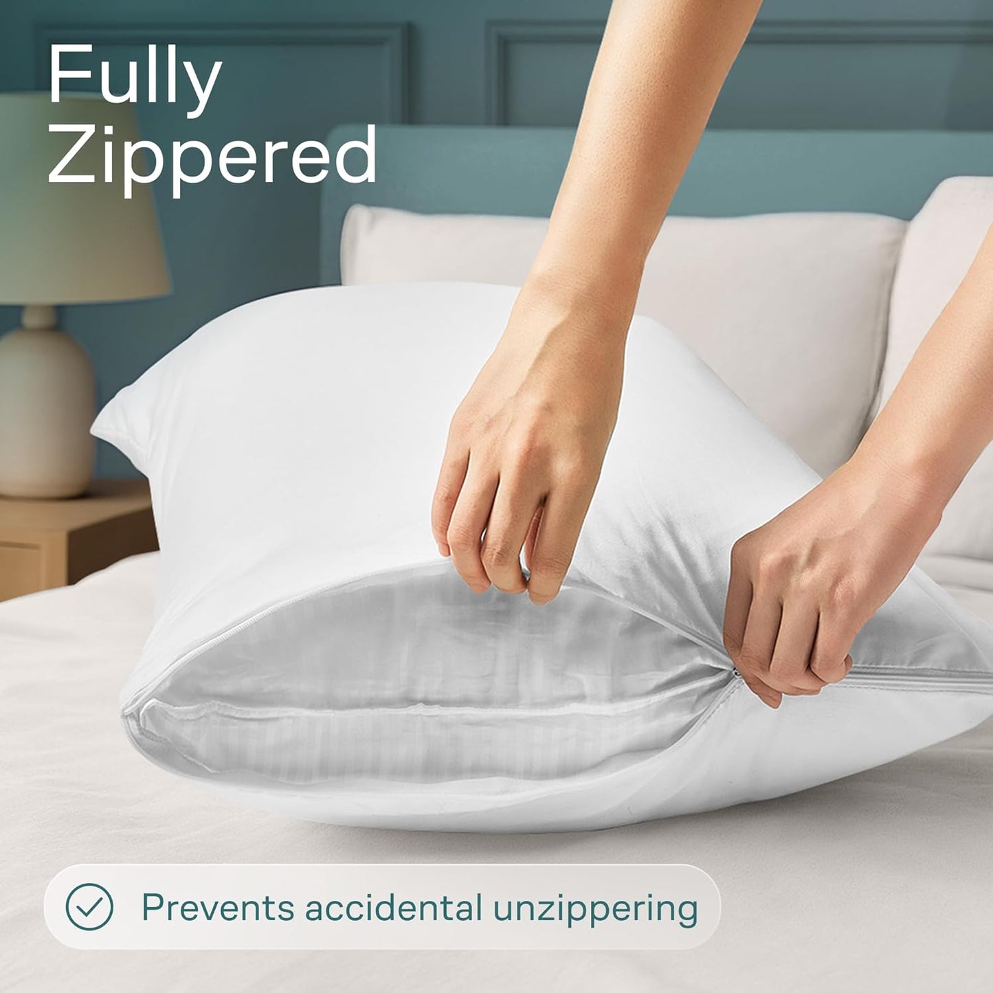 Niagara 12 Pack Waterproof Pillow Protectors Standard 20x26 Inches Smooth Zipper Premium Encasement Covers Quiet Cases Set White