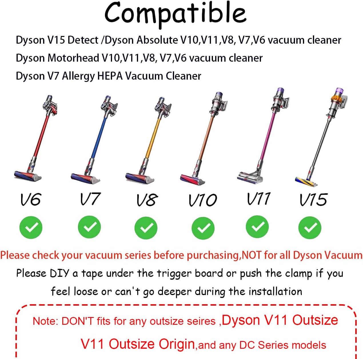 REEYEAR Power Button On/Off Control Clamp Compatible with Dyson Absolute/Motorhead V6 V8 V7 V10 V11 V15 Series Vacuum Cleaner, Dyson Trigger Lock, Free Your Gripping Fingers,1 Pack