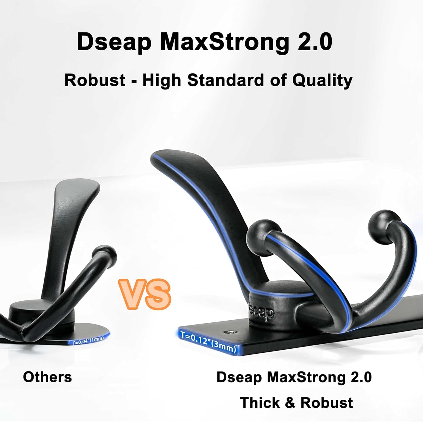 Dseap Coat Rack Wall Mount 2.0 Pro: 24” Long, 3X Tougher, Heavy Duty Stainless Steel Wall Coat Hanger with 6 Tri Hooks for Clothes Jackets Hats Entryway Closet, Antique Copper