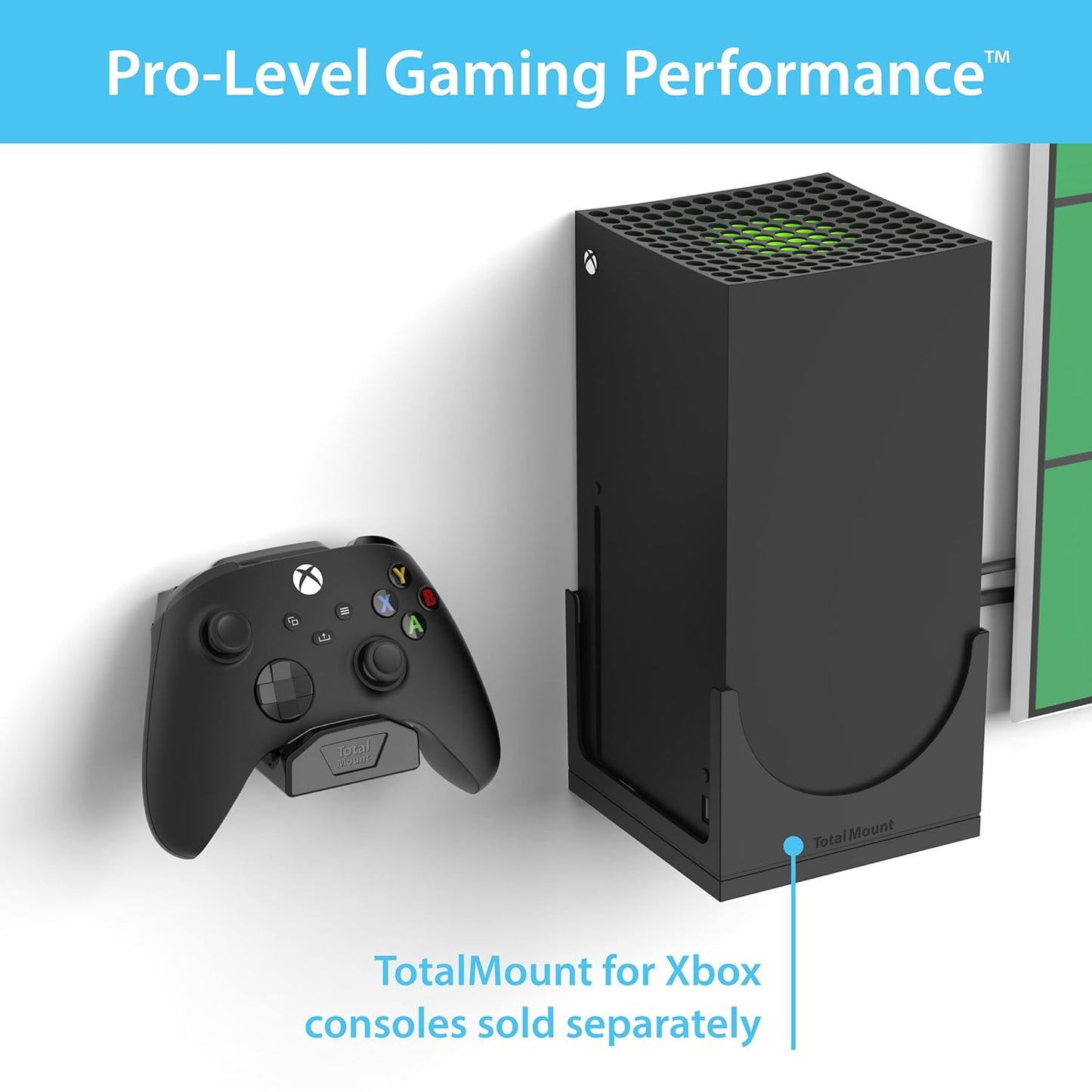 TotalMount Controller Wall Stand (1 Pack) with Non-Slip Pad & Removable Adhesive for Xbox, PS5, PS4, and Nintendo – This Premium Holder Won’t Damage Your Wall with Screws or Permanent Adhesive