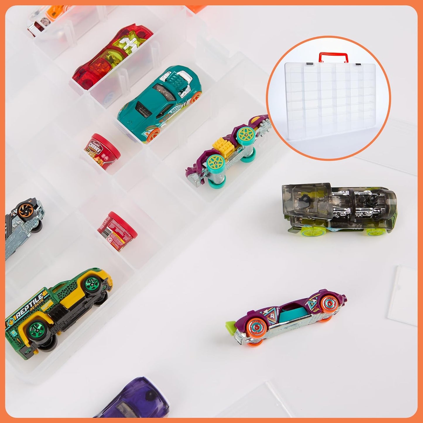 Mini Toy Organizer Box – 48 Compartment Storage Case for Mini Brands, LOL Dolls, Shopkins & Calico Critters – Kids Collectible Container for Small Toys