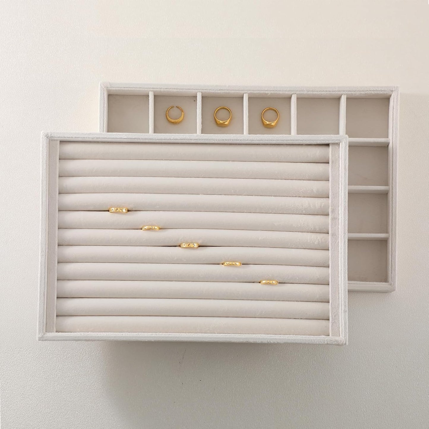 Jewelry Organizer Tray, Velvet Bracelet Display, Premium Jewelry Tray, Luxury Bangle Organizer,White Watch Tray