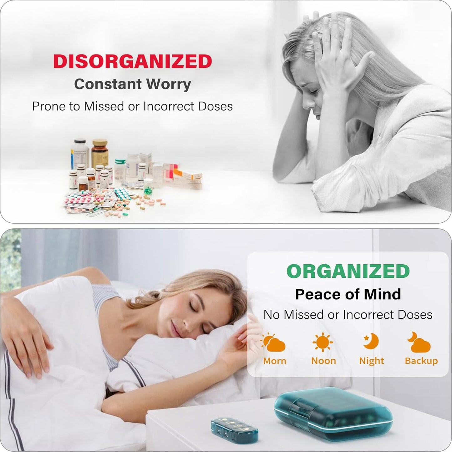 Weekly Pill Organizer 4 Times a Day, 7 Day Pill Box 4X, Portable for Travel Pill Case for Pills/Vitamin/Fish Oil/Medication/Supplements (4x7 Blue)
