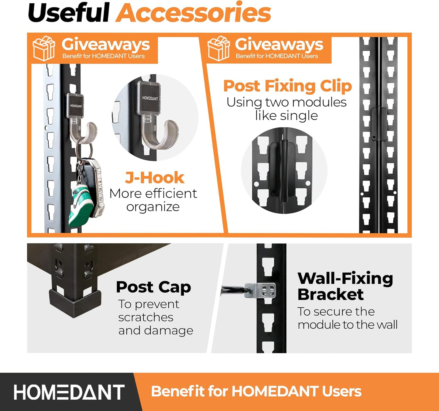 HOMEDANT 5 Tier Storage Shelves Adjustable Laminated Boltless Garage Metal Shelving Unit Heavy Duty Utility Rack Shelf Warehouse Pantry Closet Kitchen (10, (M) 35.9" W, Black)