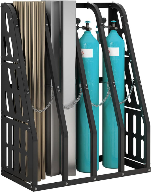 Vertical Bar Rack 1500 LB Capacity, 4 Bays Storage Rack 47" W x 24" D x 60" H, Long Parts Metal Rack, Lumber Conduit Pipe Storage Rack for Garage Storage, Black