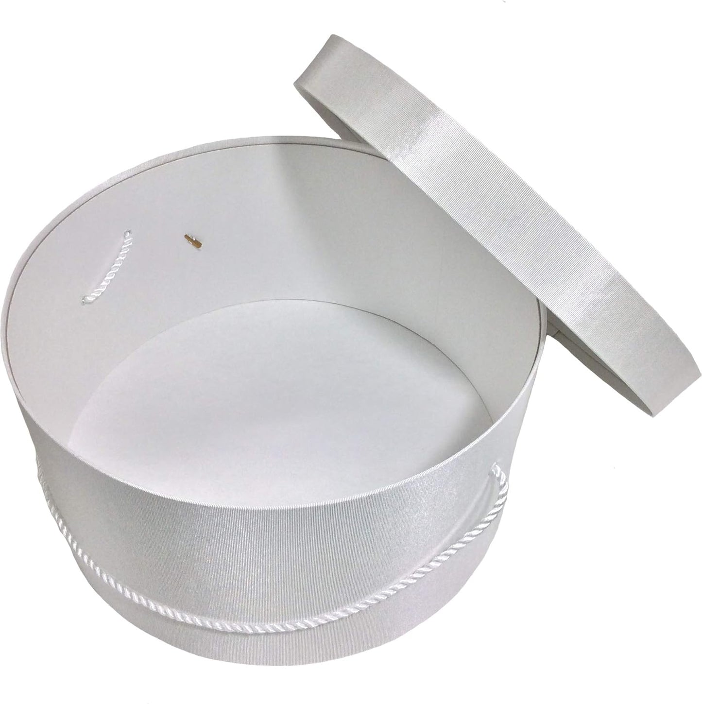 Sarah's Hat Boxes Classic White Hat Box – 11" x 5.5" (Dia. x Ht.) Handmade in USA – Odorless Non-Toxic Adhesive, Cording Handle – Premium Storage for Hats & Accessories