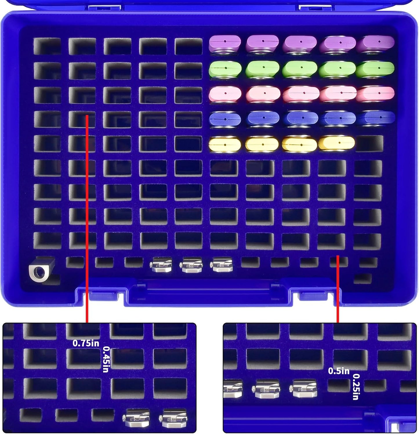 Flash Drive Case USB Memory Stick SD Card Storage Organizer- Holds 134pcs Thumb Drive Electronic Accessories Holder for Sandisk/for Samsung/for Inland/for PNY/for Netac (Blue)