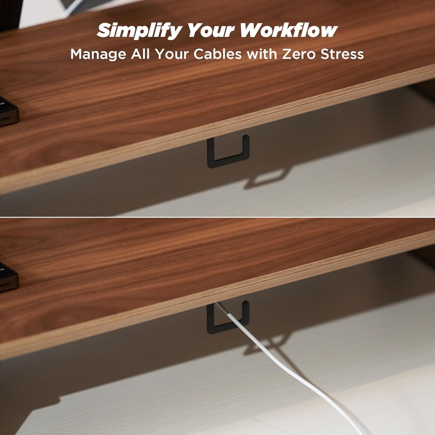 Moodular Add-ons Cable Organizer 2 Pack [Accessory Only - Requires Moodular Wooden Monitor Stand Slide Rails for Use] Black MSA-CO