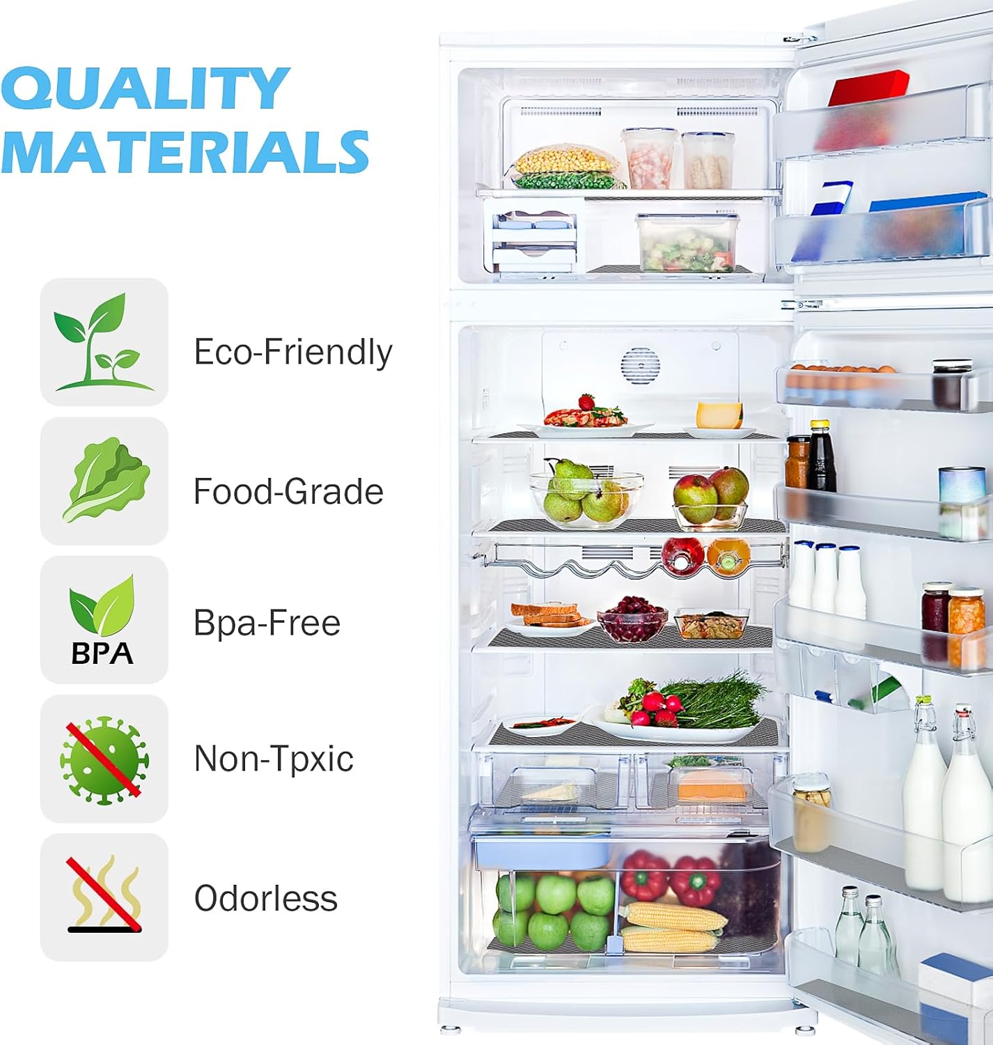 Drawer Liners, Waterproof Shelf Liner, Anti-Slip Non-Adhesive BPA Free Kitchen Cupboard Cabinet Liner Refridge Fridge Mats Sink Protector Strong Durable for Home (Grey/15.7in x 20Ft)