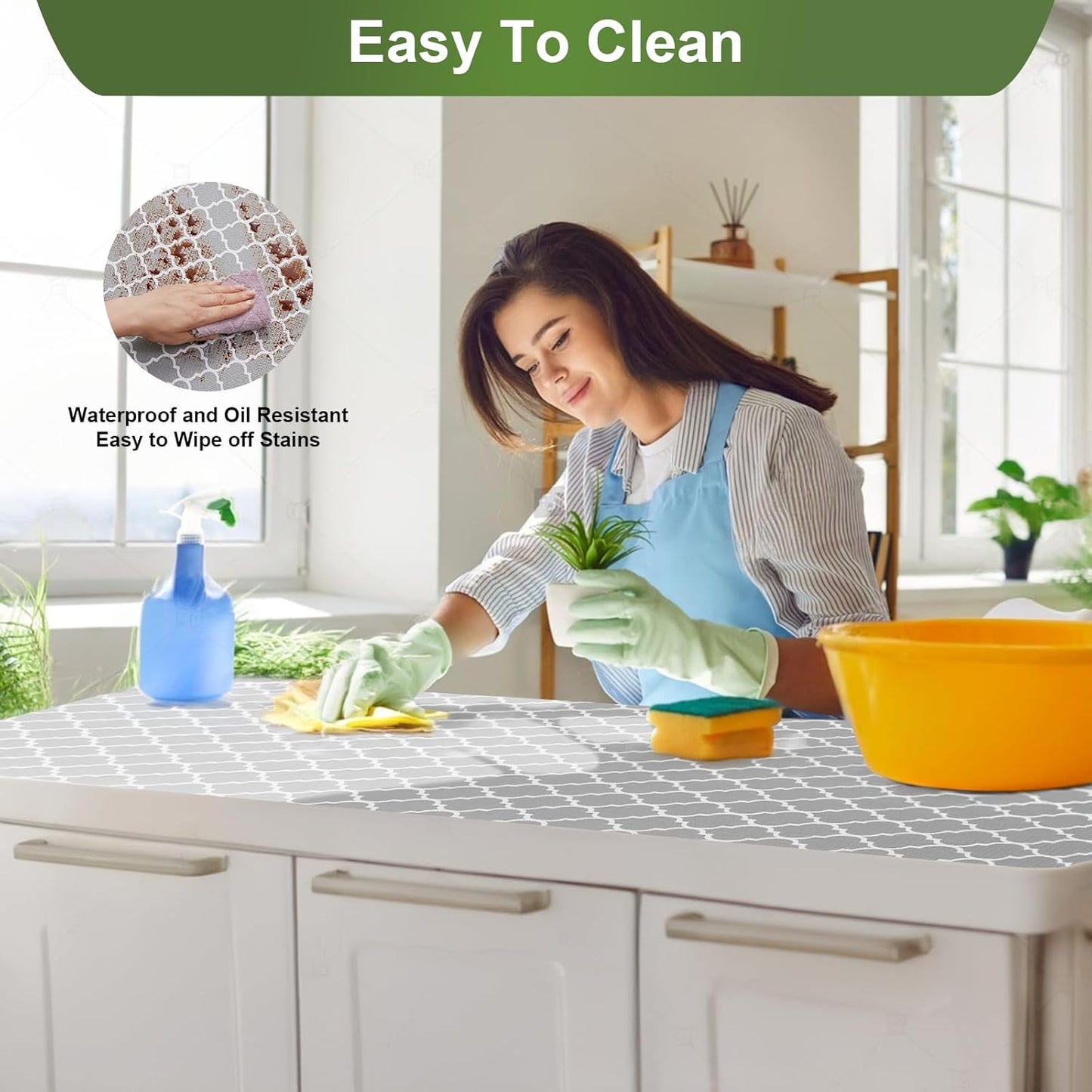 Moriah Shelf Liner for Kitchen Cabinet Non-Adhesive, Thickened Drawer Liner No Slip for Dresser Waterproof Cabinet Paper Liner for Bathroom Shelves Protects Surfaces(Grey,24'' x 20')