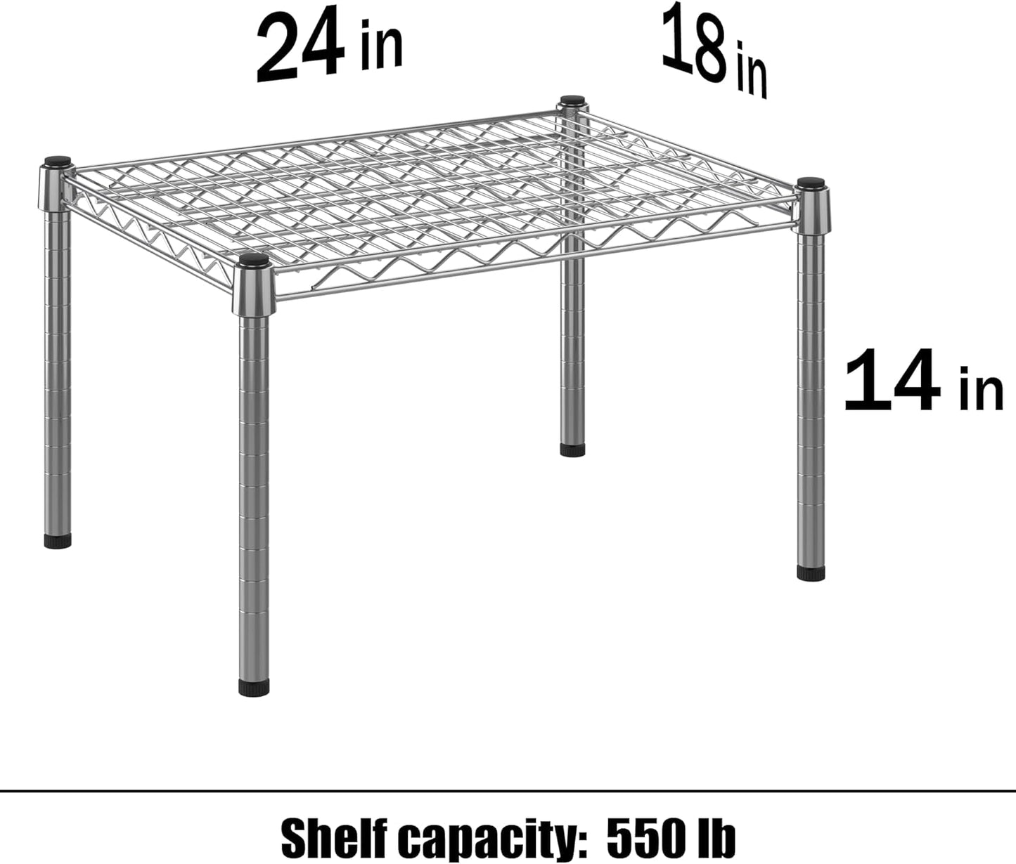 18" Deep x 24" Wide x 14" Height Wire Shelving Kit | 1-Tier | NSF Commercial Storage Rack Unit