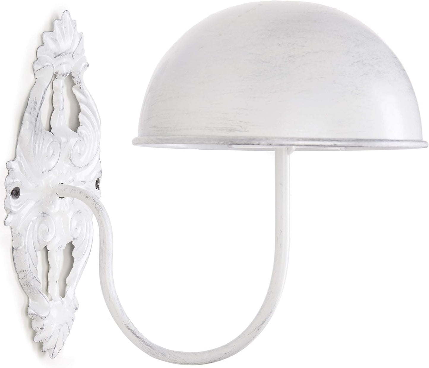 MyGift Hat Display Wall Mount,Set of 2 Wall-Mounted Black Metal Hat & Wig Display Racks (White)