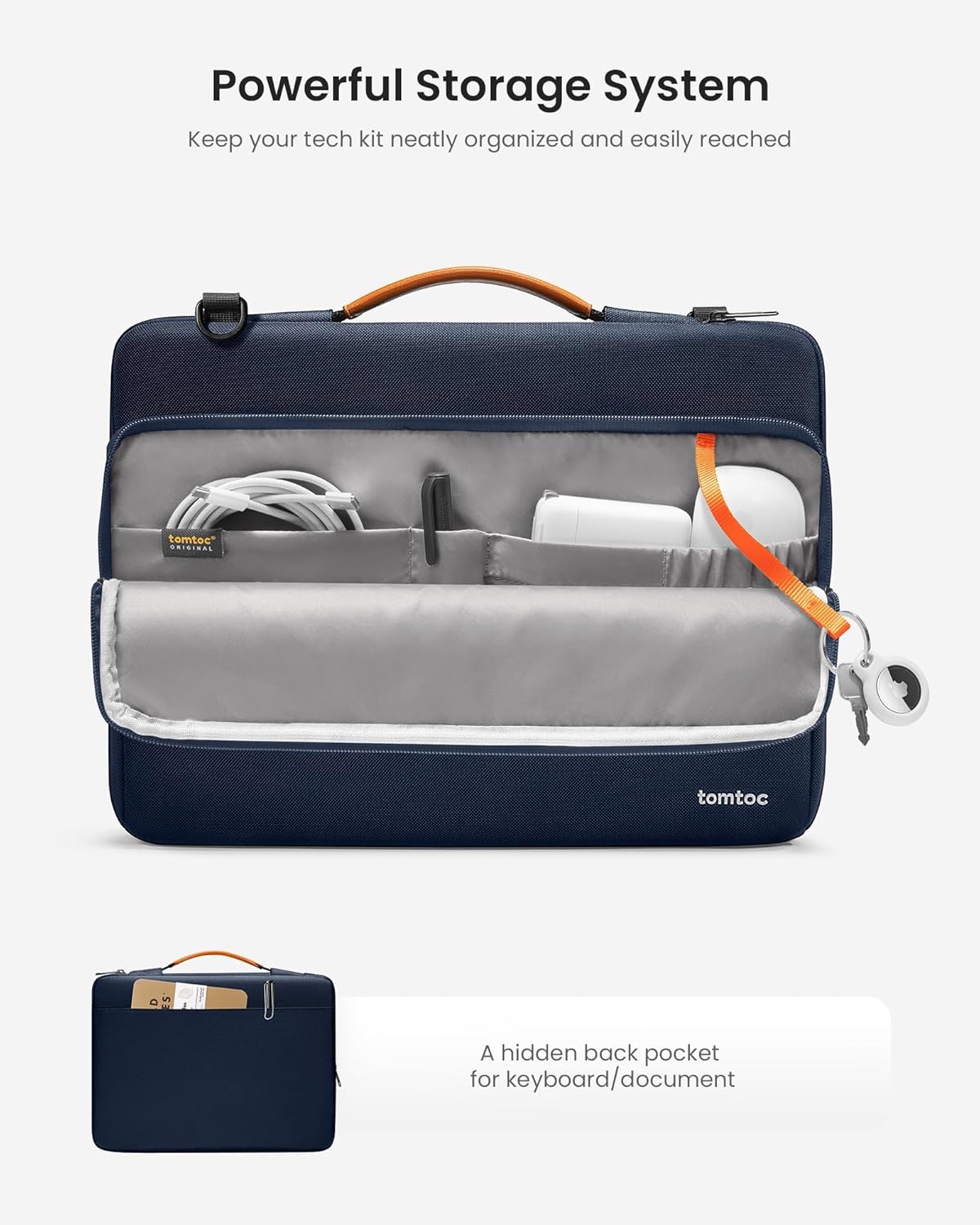 tomtoc 360 Protective Laptop Shoulder Bag for 15.6 Inch Lenovo IdeaPad Gaming 3, Acer Nitro 5 Gaming Laptop, ASUS 15.6-16 Inch ASUS Strix G16/G15, Dell XPS 17, Water-Resistant Accessory Carrying Case