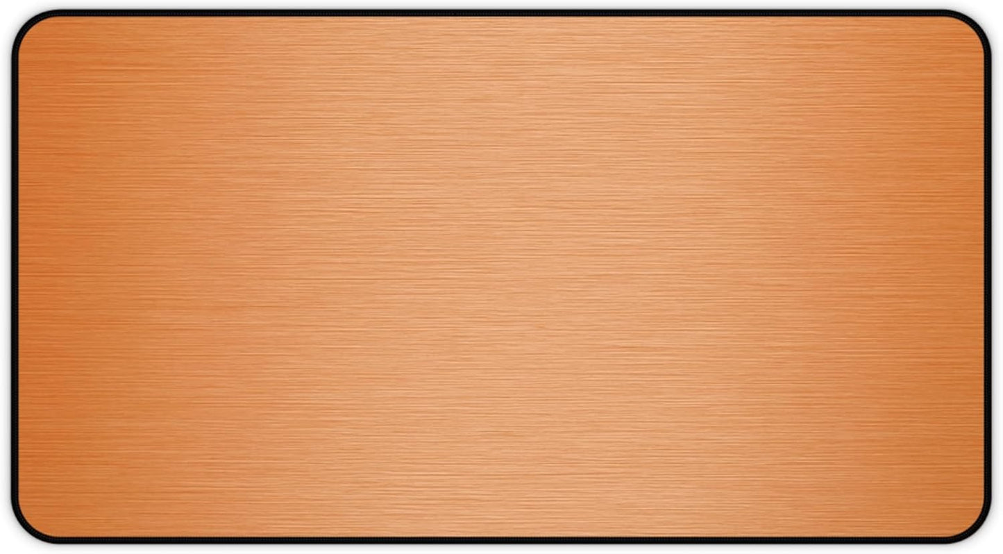 Brushed Metal Texture Desk Mat - Extended Mouse Pad & Desk Pad, Neoprene Surface, Non-Slip Rubber Base, Stitched Edges, Desk Protector for Keyboard & Mouse, Sizes 12x18/12x22/16x32 (Orange, 12x22)