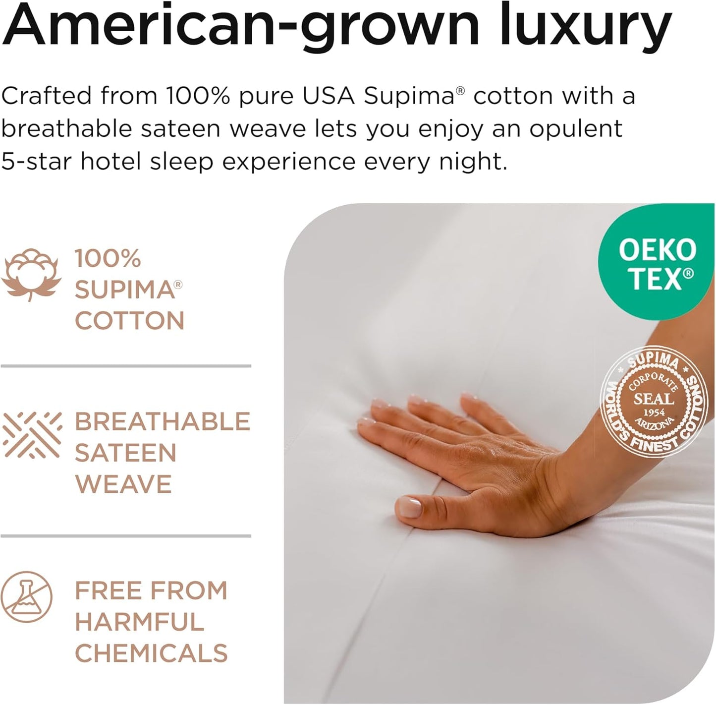 Threadmill Twin XL Sheet Sets | 656 Thread Count Supima Cotton Sheets for Twin XL Mattress | Solid Sateen Bed Sheets Set |16” Deep Pocket | Soft Breathable 3-Piece Cooling Sheet Set | White