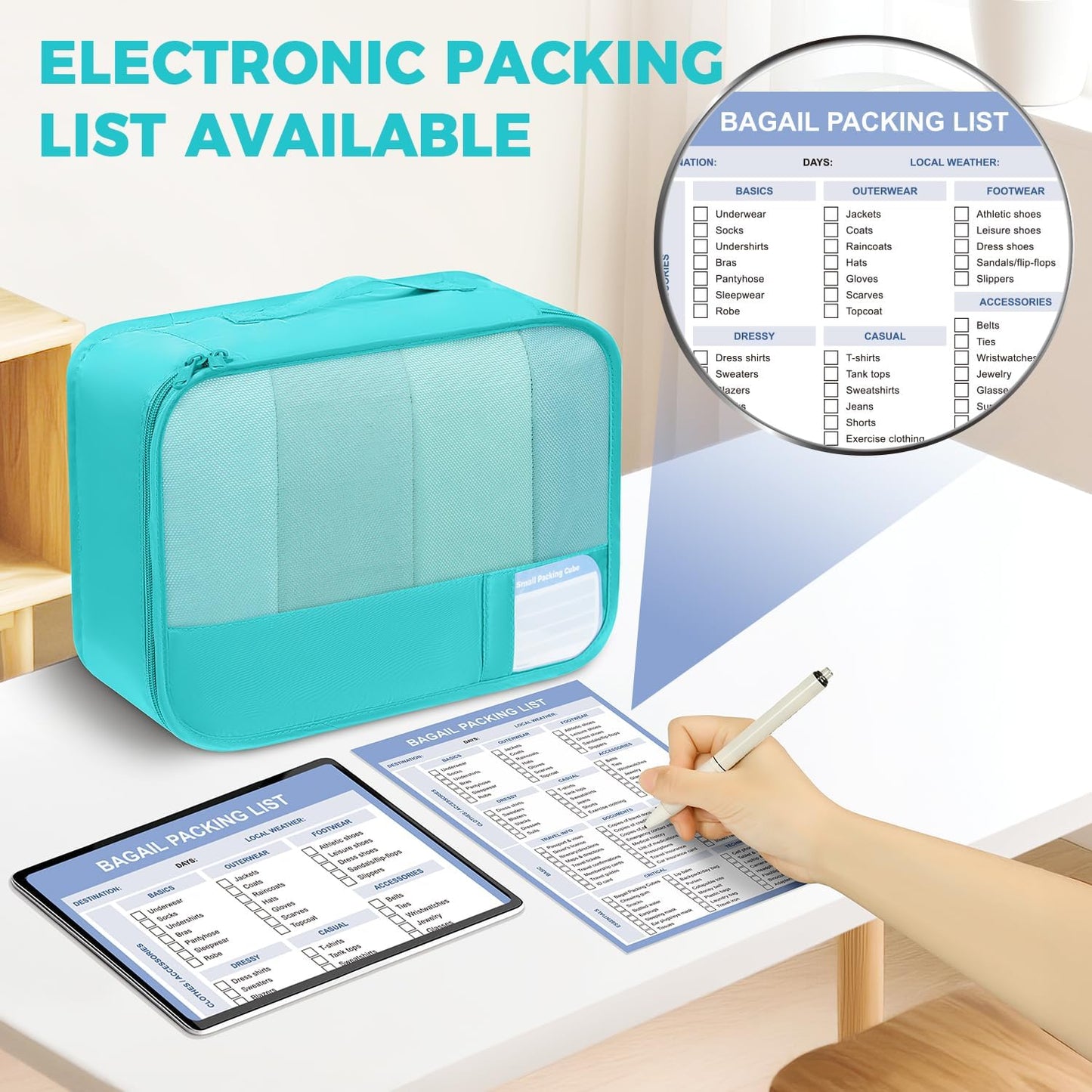 BAGAIL 9 Set Packing Cubes Luggage Packing Organizers for Travel Accessories