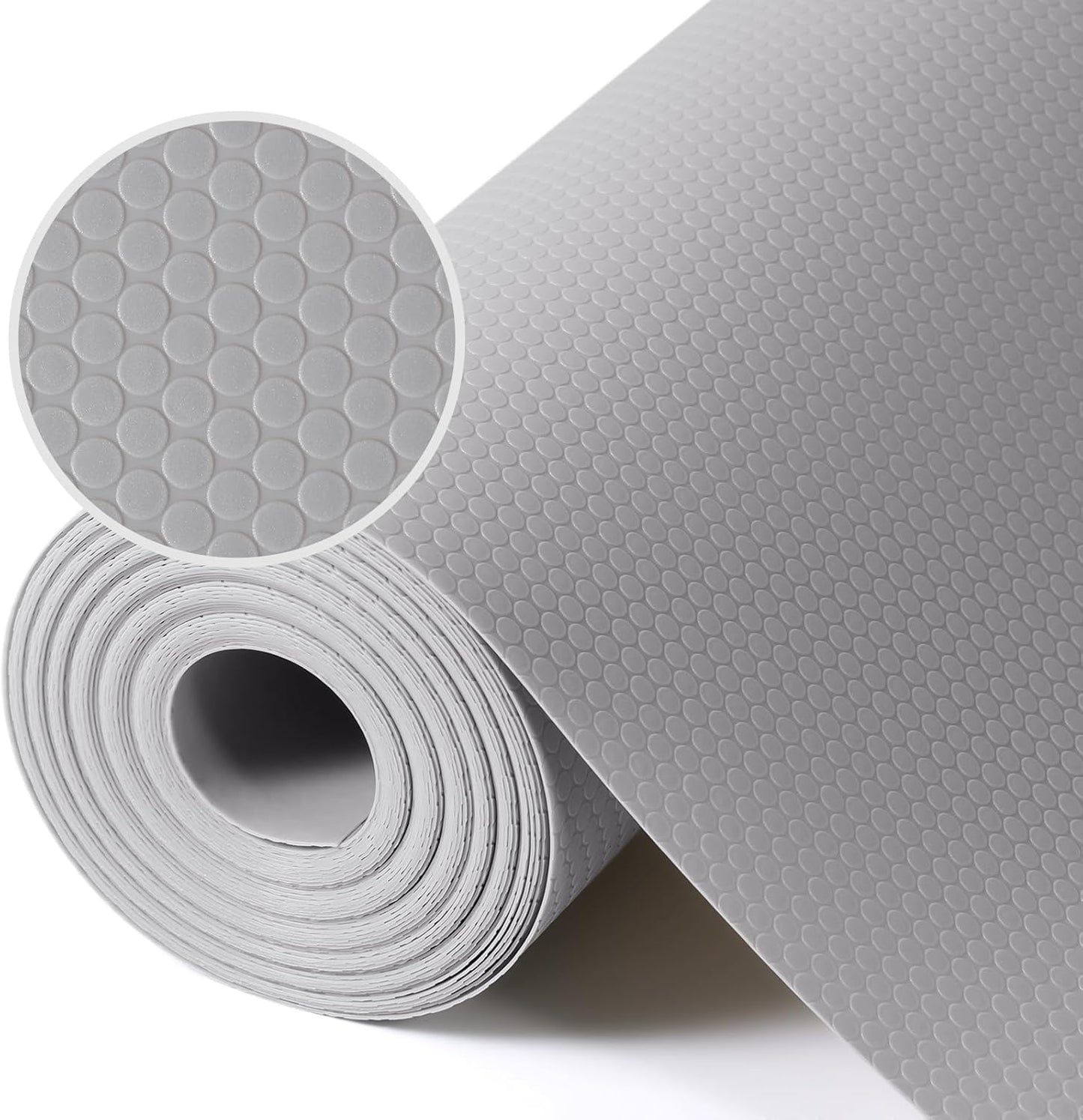 Light Gray Shelf Liners for Kitchen Cabinets Non Adhesive Drawer Liner for Bathroom Waterproof Refrigerator Liners for Shelves Fridge Plastic Mats Cabinet Cupboard Liner 17.5 x 236.2 Inches x 2 Rolls