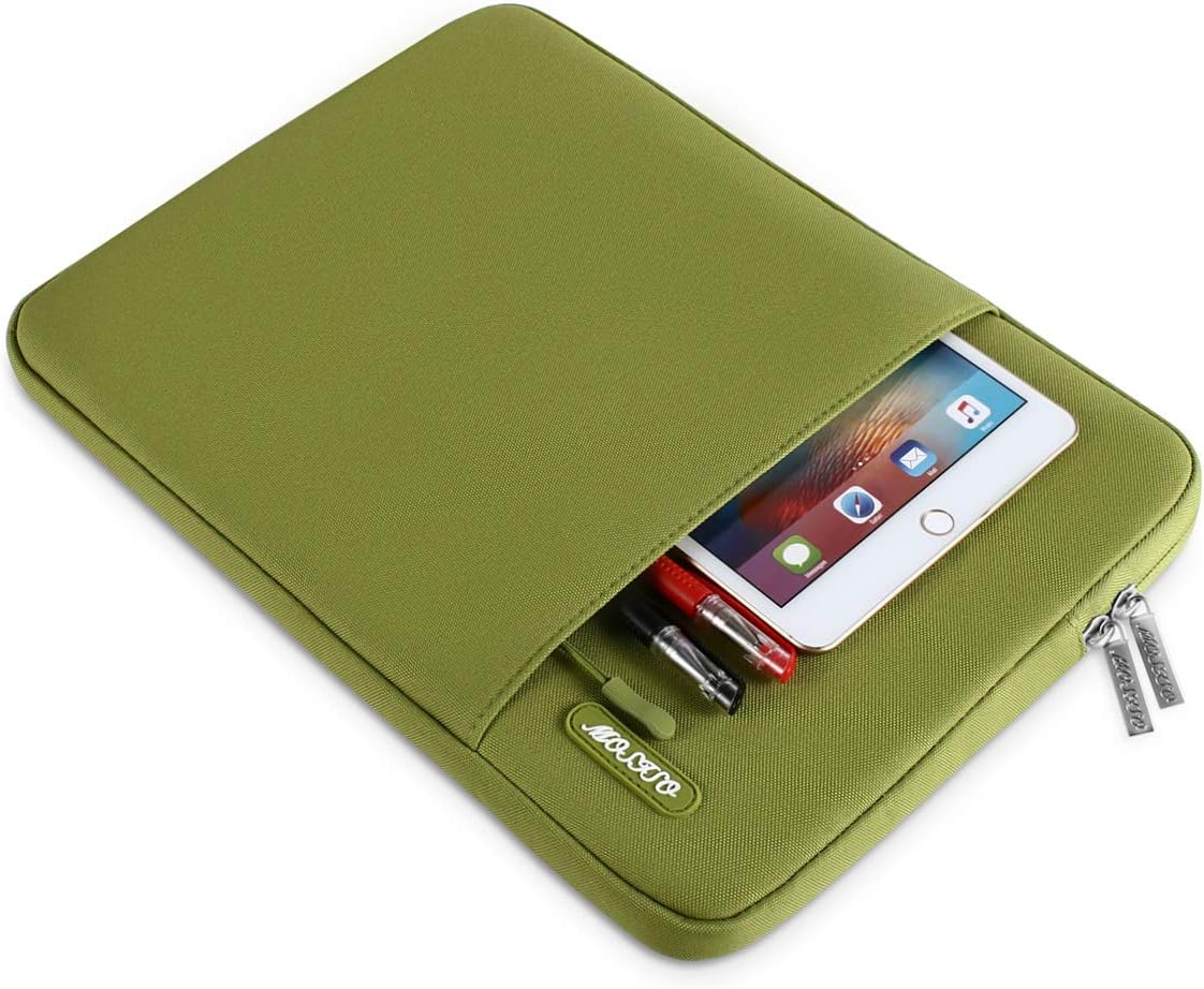 MOSISO Laptop Case 14 inch, 14 inch Laptop Sleeve Compatible with HP Lenovo Dell ASUS Acer, HP Stream, Dell Latitude, Lenovo IdeaPad, Polyester Vertical Computer Sleeve Bag with Pocket, Chartreuse