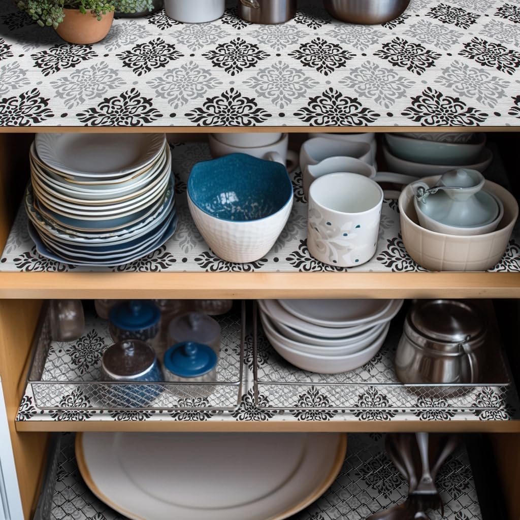 Premium Shelf Liner Non Slip 12inx50FT, Non Adhesive Drawer Liner, Waterproof Pantry Liner, Cabinet Lining Shelf Liners for Kitchen Cabinets