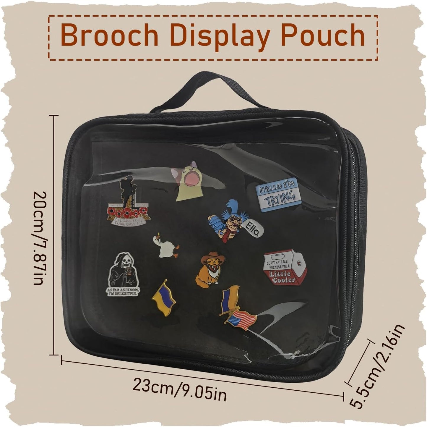 FR Multi-Function Enamel Pin Display Book, Detachable Binder Pin Bag