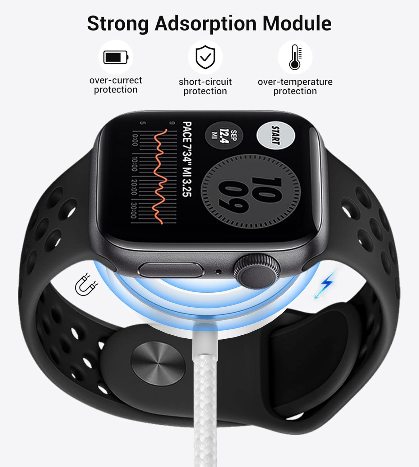 Temdan for Travel Vacation Essentials,3 in 2 USB C Cable for Apple Watch Charger/iPhone 16 Charger/Lightning,Multi Charging Cable Cord,Camping Essentials,Designed for iWatch & iPhone 16-12-4FT White