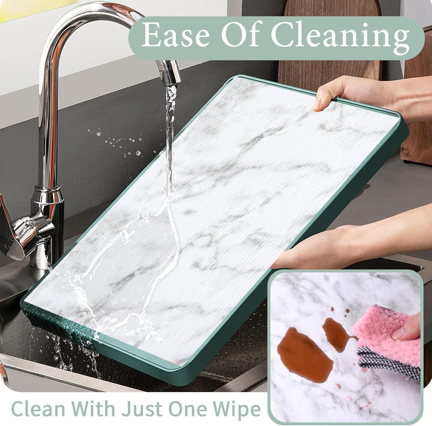 Drawer and Shelf Liner for Kitchen Cabinet: 17 in X 30 Ft Non Slip Waterproof Shelf Paper Non Adhesive Refrigerator Liners White Marble Easy Liners for Bathroom with Knife Tape Measure