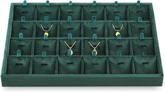Necklace Display Tray, Velvet Jewelry Organizer, Premium Pendant Display,Luxury Earrings Organizer,Green Necklace Organizer