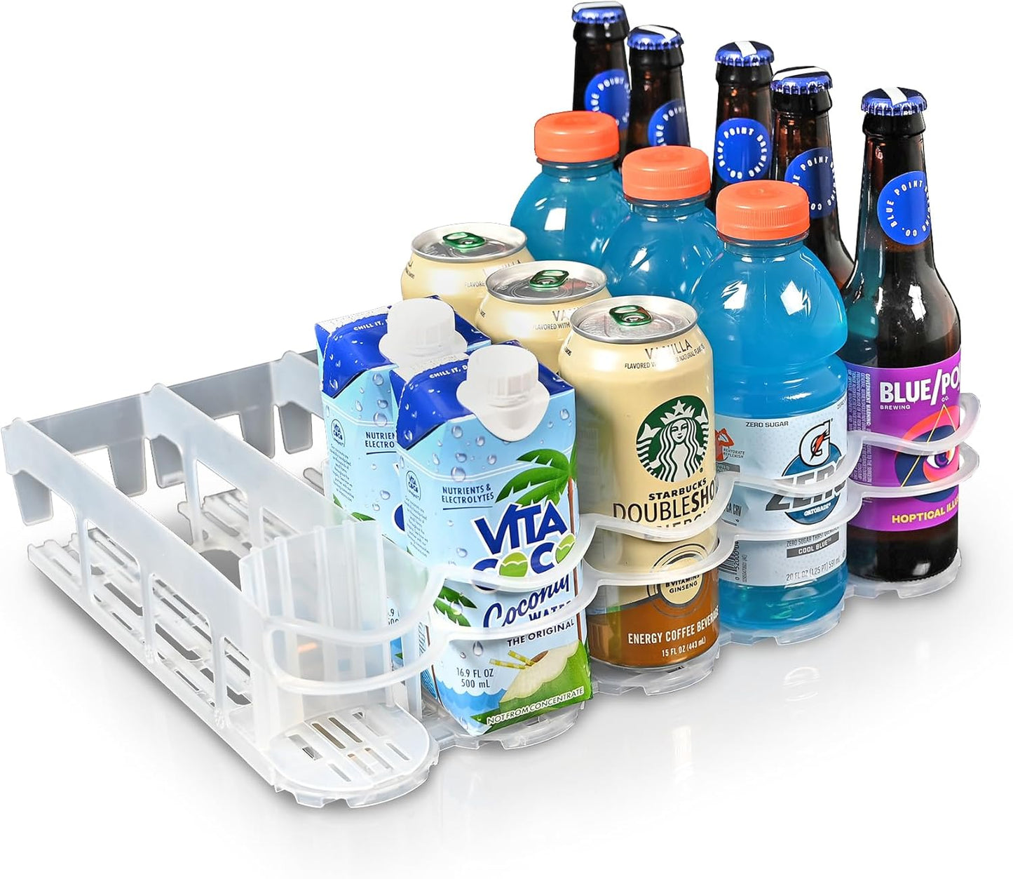 Display Technologies, Fridge-Plus Drink Organizer for Refrigerator Storage - Soda Can Dispenser and Soda Can Organizer Rack for Bar Fridge (Pack of 1)