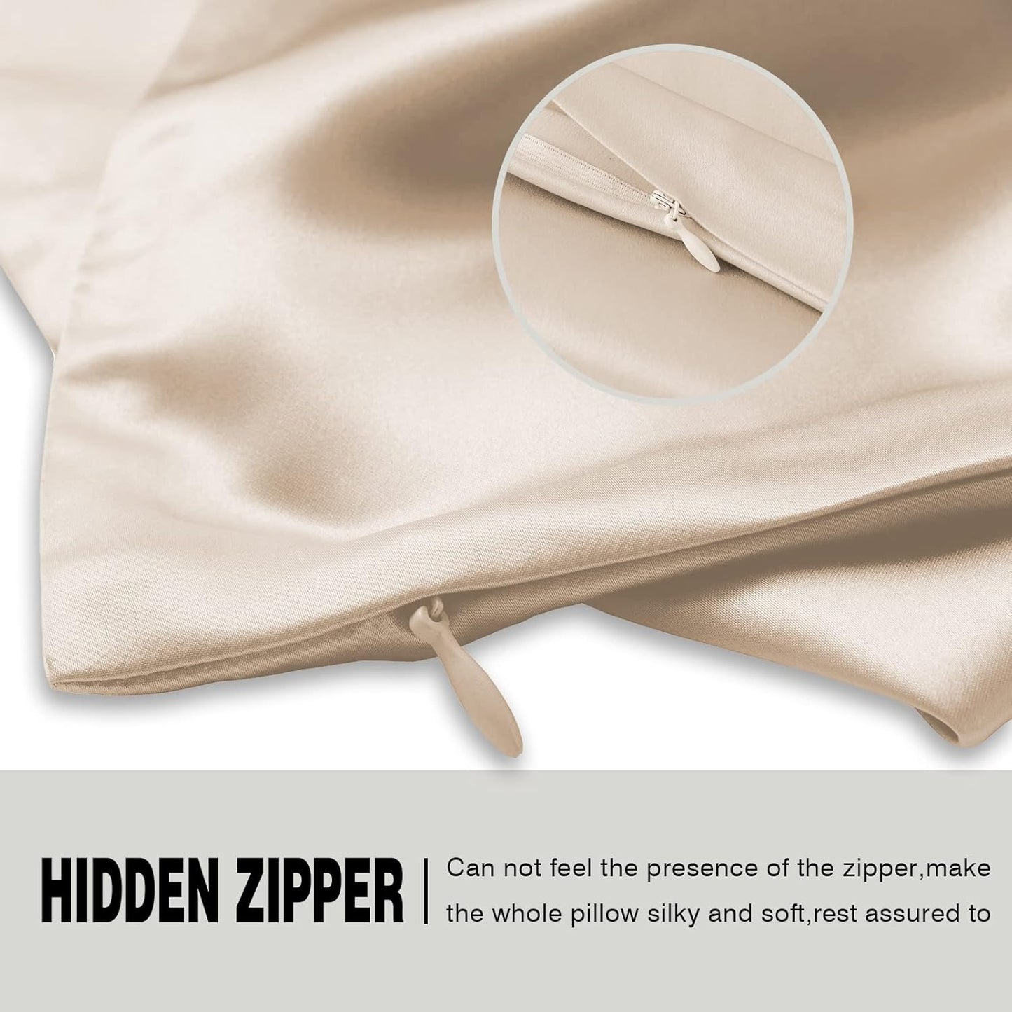 Silk Pillowcase for Hair and Skin,Soft,Breathable and Sliky 100% Silk Pillowcases King Set of 2,Both Sides Natural Mulberry Silk Pillow Cases with Hidden Zipper(King Size 20"X 36",2pcs)