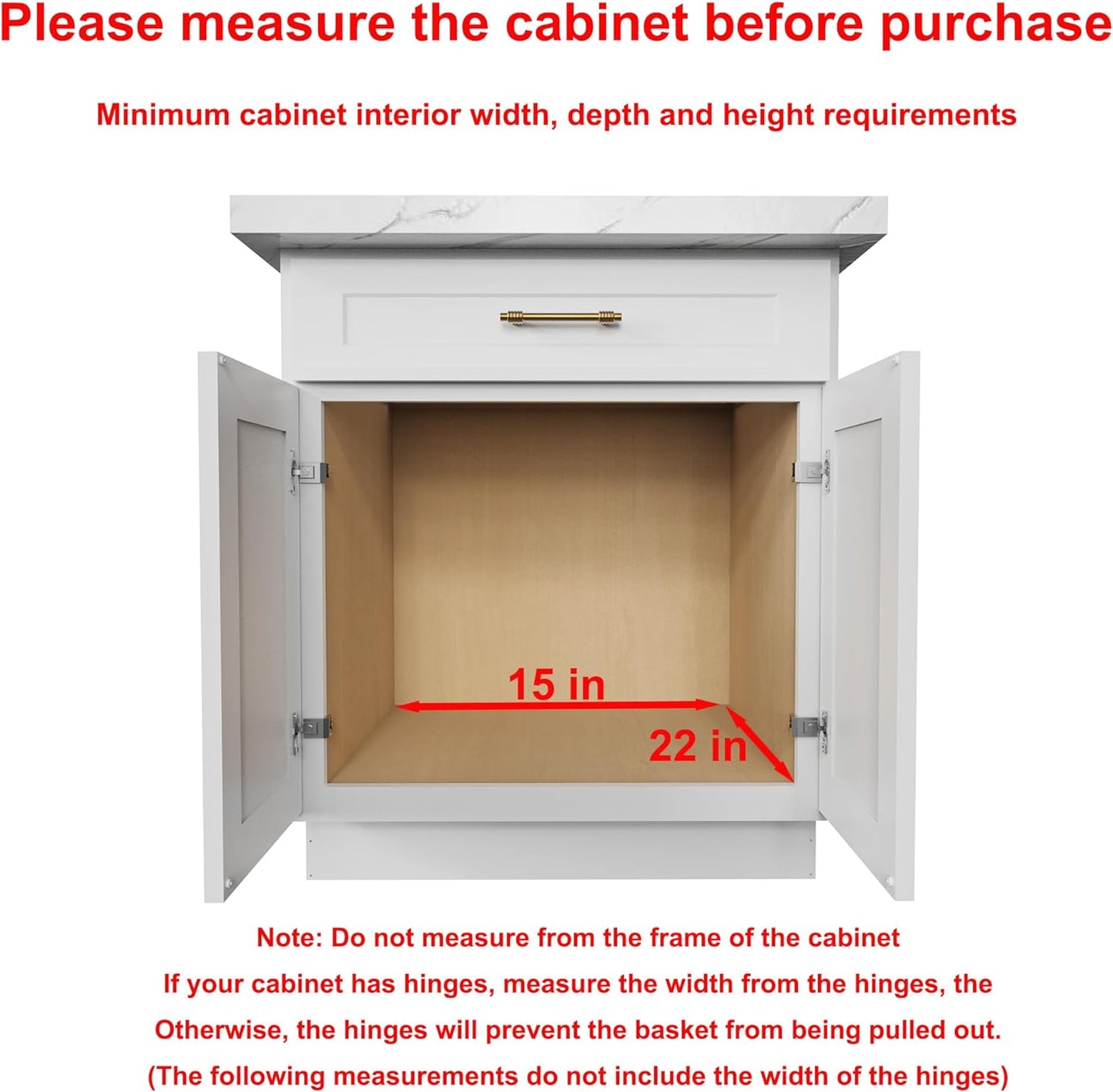 Pull Out Cabinet Organizer,Heavy-Duty Slide Out Shelf, Wood And Wire Basket, Pull Out Drawer for for Kitchen Under Sink Space, Pantry, Bathroom (14 * 21 WM)