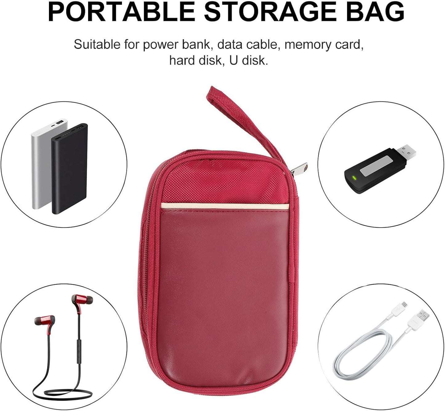 Travel Cord Organizer Pouch Accessories Storage Case for Charger Cables Earphones with Smooth Zip Closure Compact Travel Tech Essential for Women