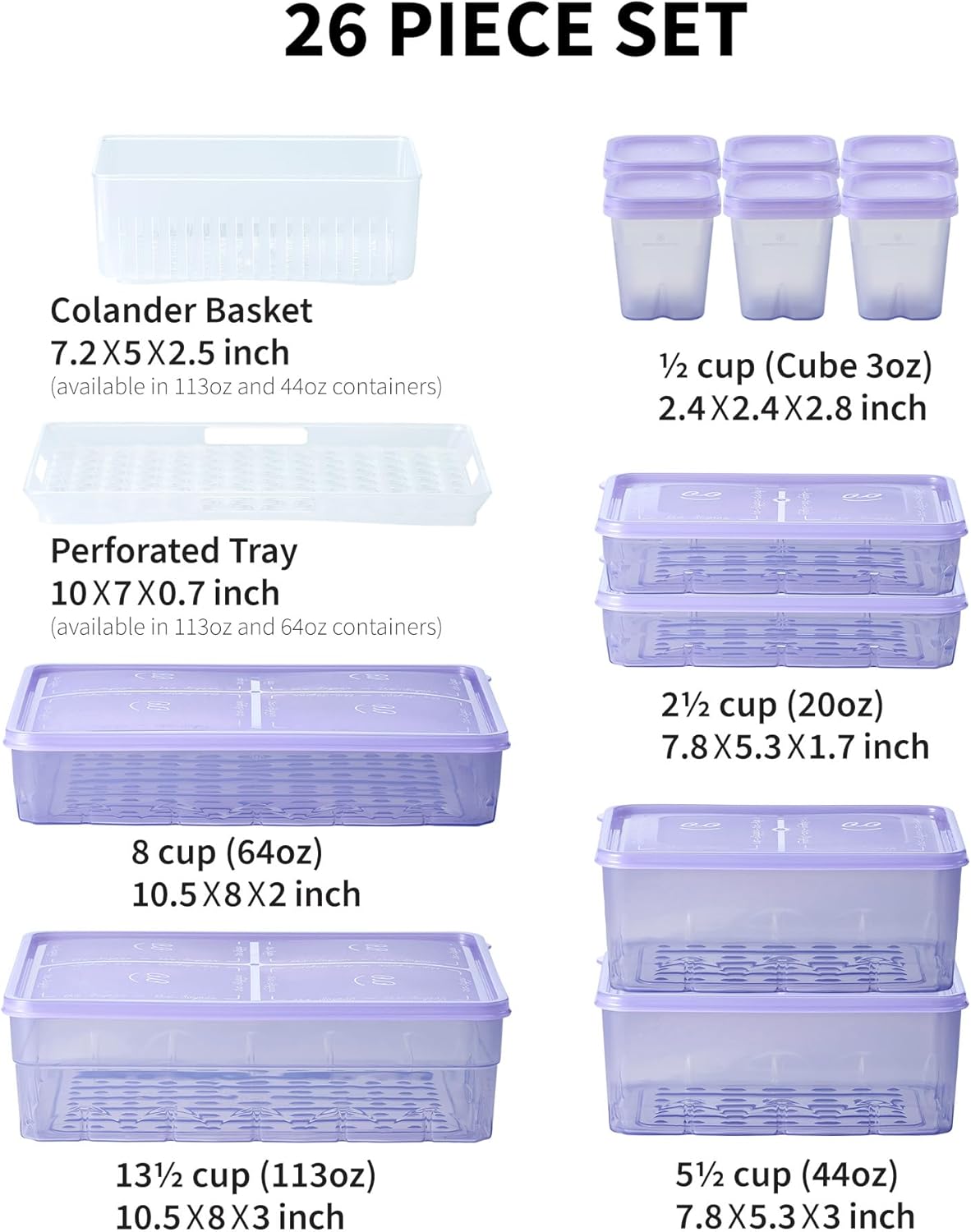 Twist-Release Freezer Containers, Family pack, 26pcs | Flexible When Frozen, No-Thaw Release | Anti-Break, BPA-Free, Stackable | Made in Korea
