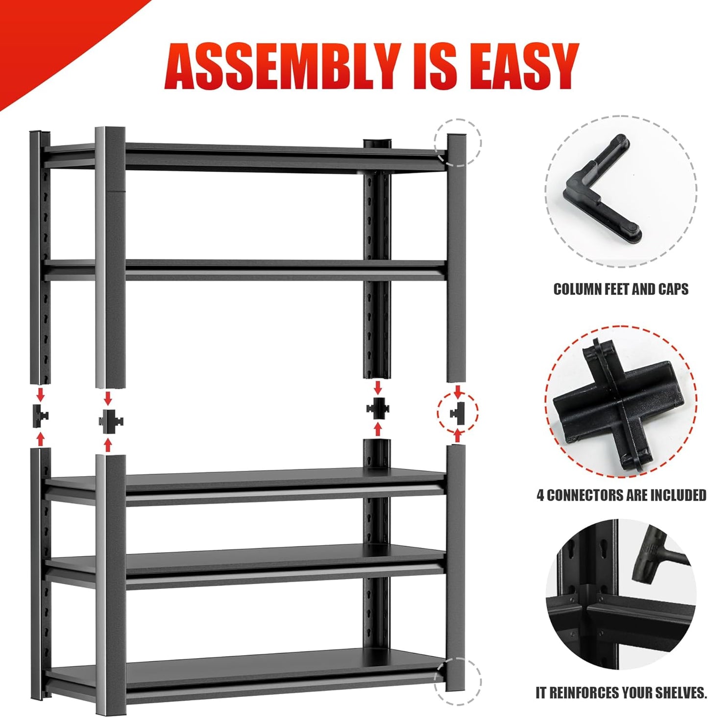 Heavy Duty Storage Shelves 5-Tier Adjustable Garage Shelving Unit, Strong Metal Storage Rack Shelving for Garage, Warehouse, Pantry Organization 16" D x36 W x78 H