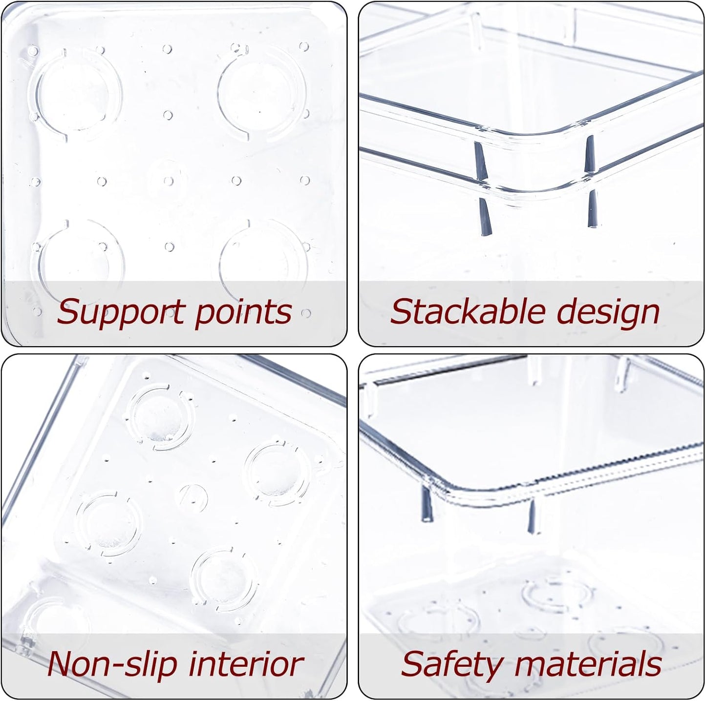 4 PCS Clear Plastic Drawer Organizer, Desk Drawer Divider Organizers and Storage Bins for Makeup, Jewelry, Gadgets for Kitchen, Bedroom, Bathroom, Office (9.0"x3.0"x2.2")