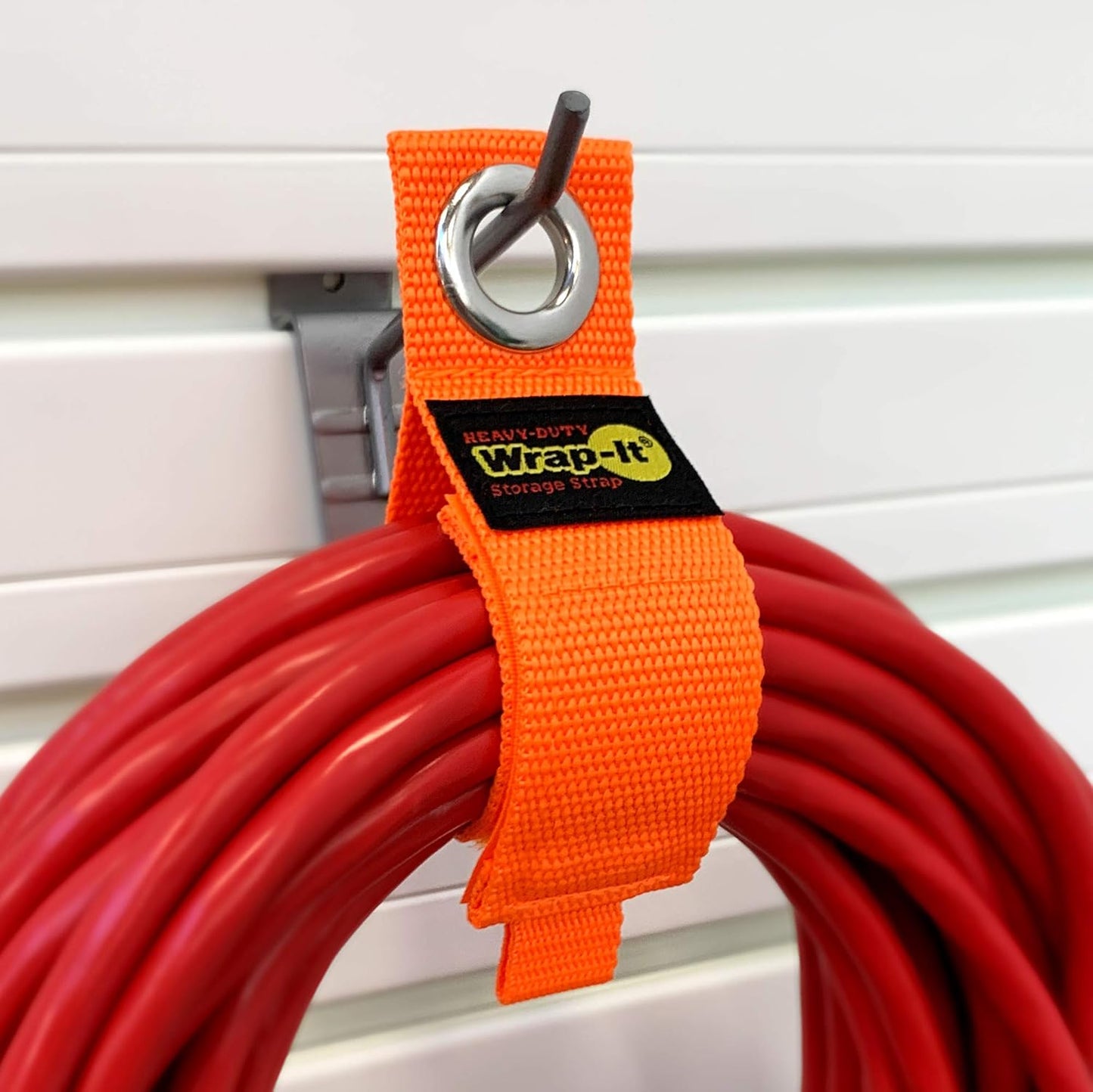 Heavy-Duty Wrap-It Storage Straps - 10-inch (6-Pack) Blaze Orange - Garage Organizer and Electric Cord Holder for Garage Essentials