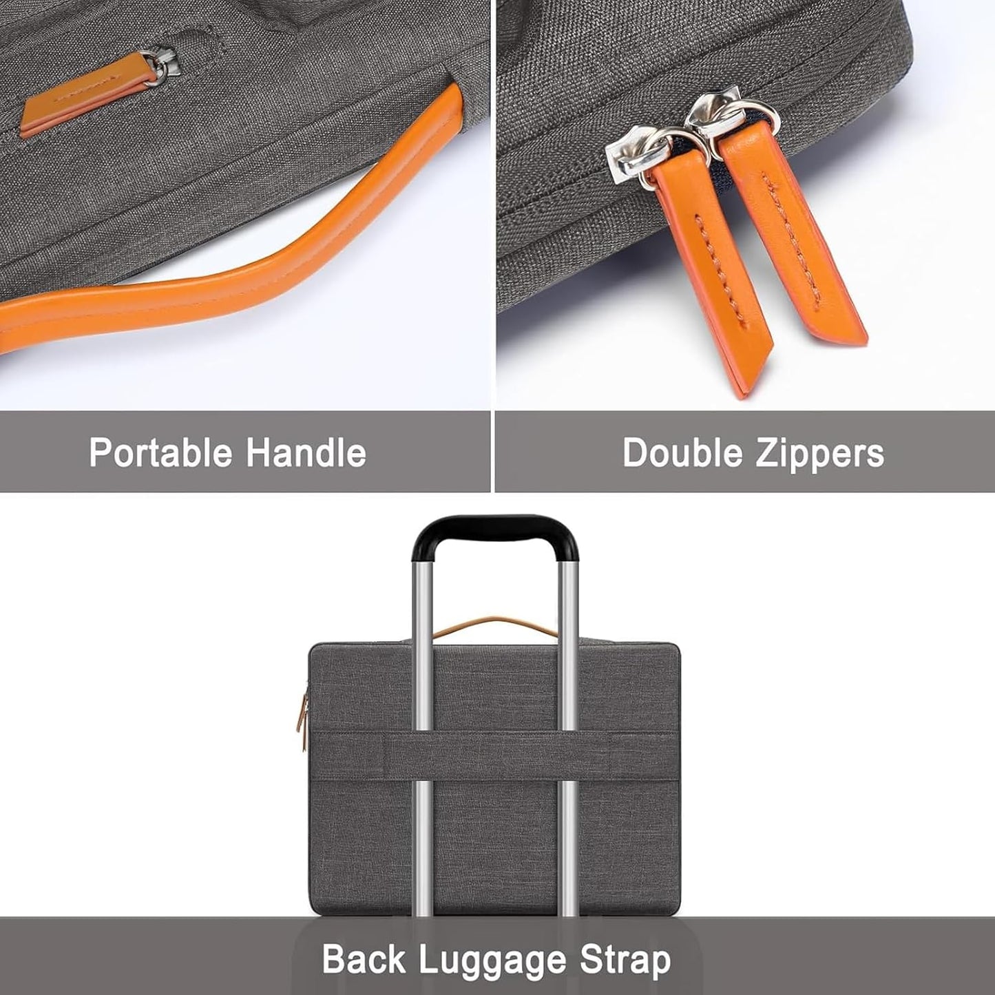 MOSISO 360 Protective Laptop Case 15 inch, 15 inch Laptop Sleeve Compatible with MacBook Air M4 M3 M2 2025 2024 2023, Dell XPS Plus, Side Open Carrying Case with 4 Zipper Pockets&Handle, Taupe Gray