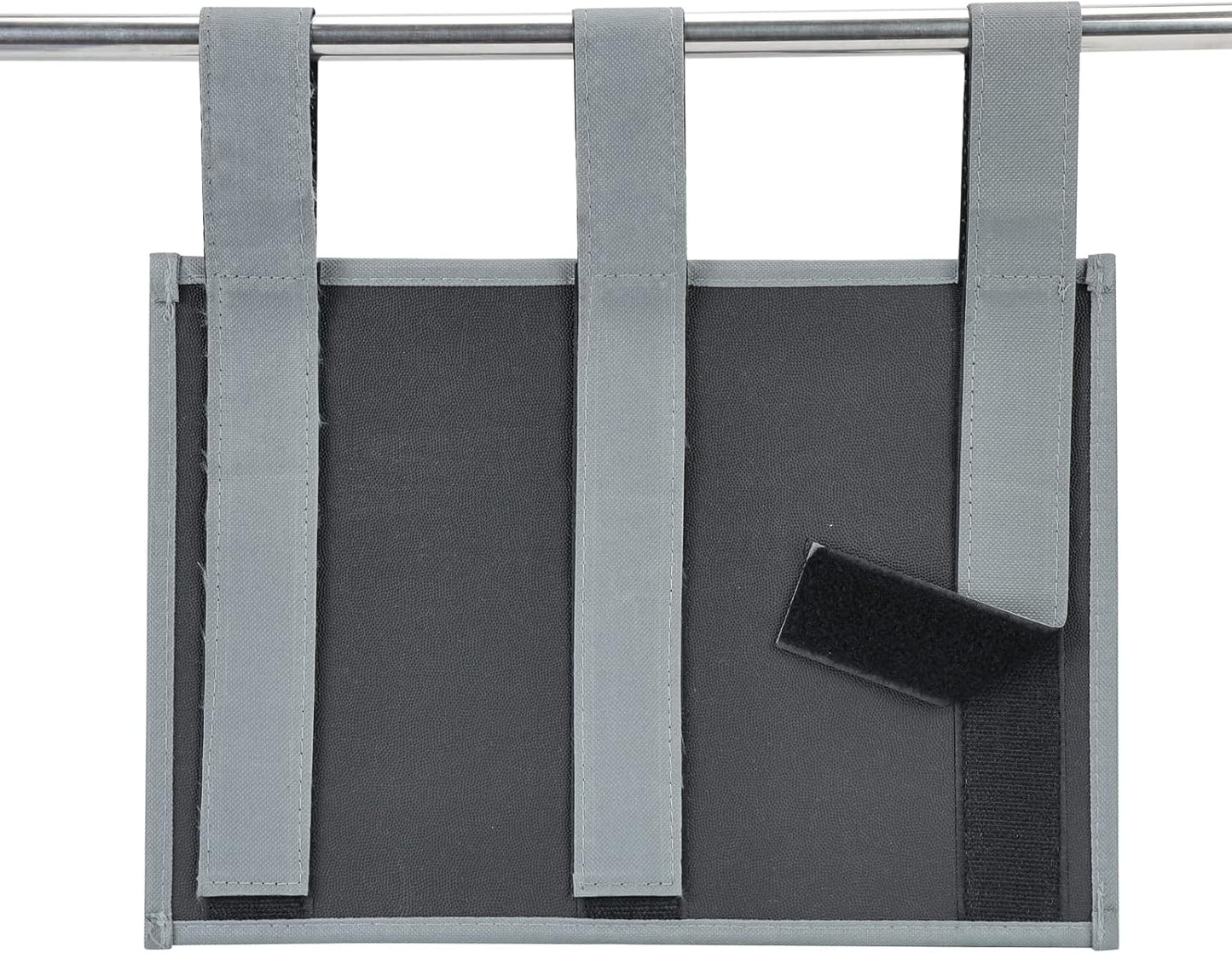 Hanging Bedside Caddy, Bedside Storage Organizer for Magazine, Phone, Remote control (4 Pockets-Grey)
