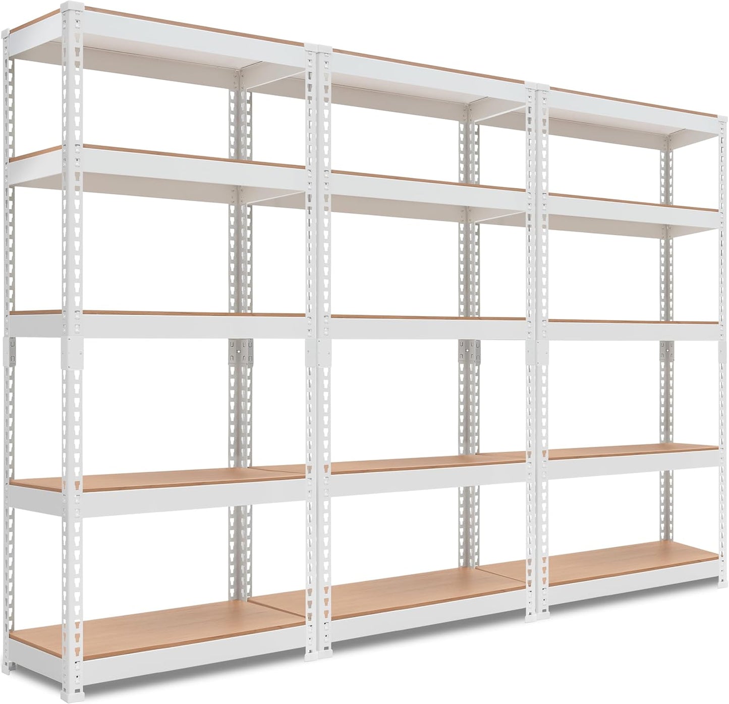 HOMEDANT 5 Tier Laminated White Boltless Metal Shelving Unit Adjustable Garage Storage Utility Rack Heavy Duty Shelves Organization Multipurpose Shelf Warehouse Pantry 28" W x 12.3" D x 59.5" H 3Pack