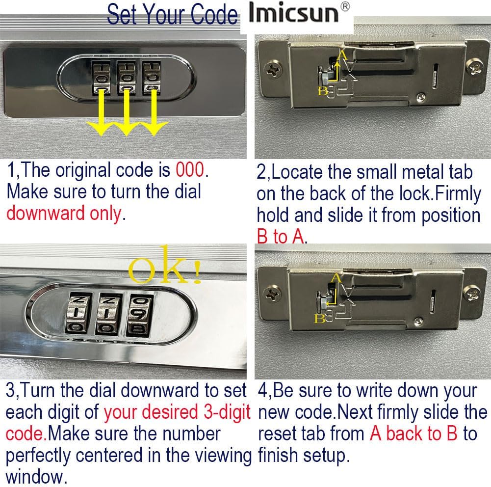 Medicine Combination Lock Box Silver Medication Locking Pill Safe Case with Portable11.2“ X 7.2" X 7.5" inch