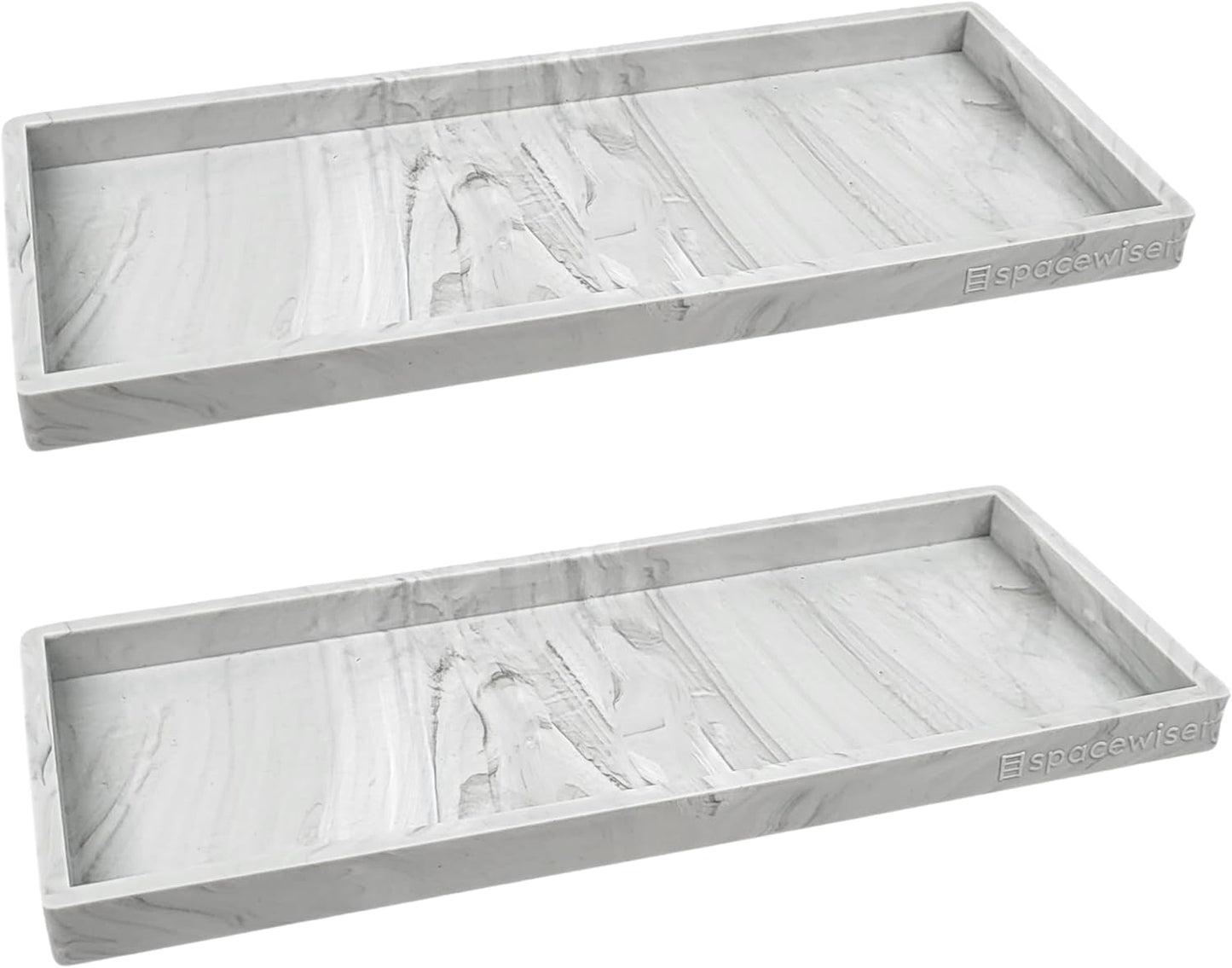 Countertop and Vanity Tray - 2 PC Large 11.7" Silicone Bathroom Trays, Counter Organizer, Dish Soap Sponge Holder Kitchen Sink Tray Organizer, Sink Caddy Toothbrush Key Kitchen Soap Trays