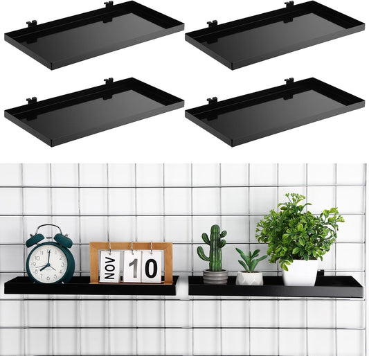Coume 4 Pcs Gridwall Shelf Grid Panel Display Shelf Metal Wire Wall Rack Gridwall Shelving Wall Hanging Baskets for organizing Accessory for Garage, Crafts Room, Workbench (15.75" X 7.87")