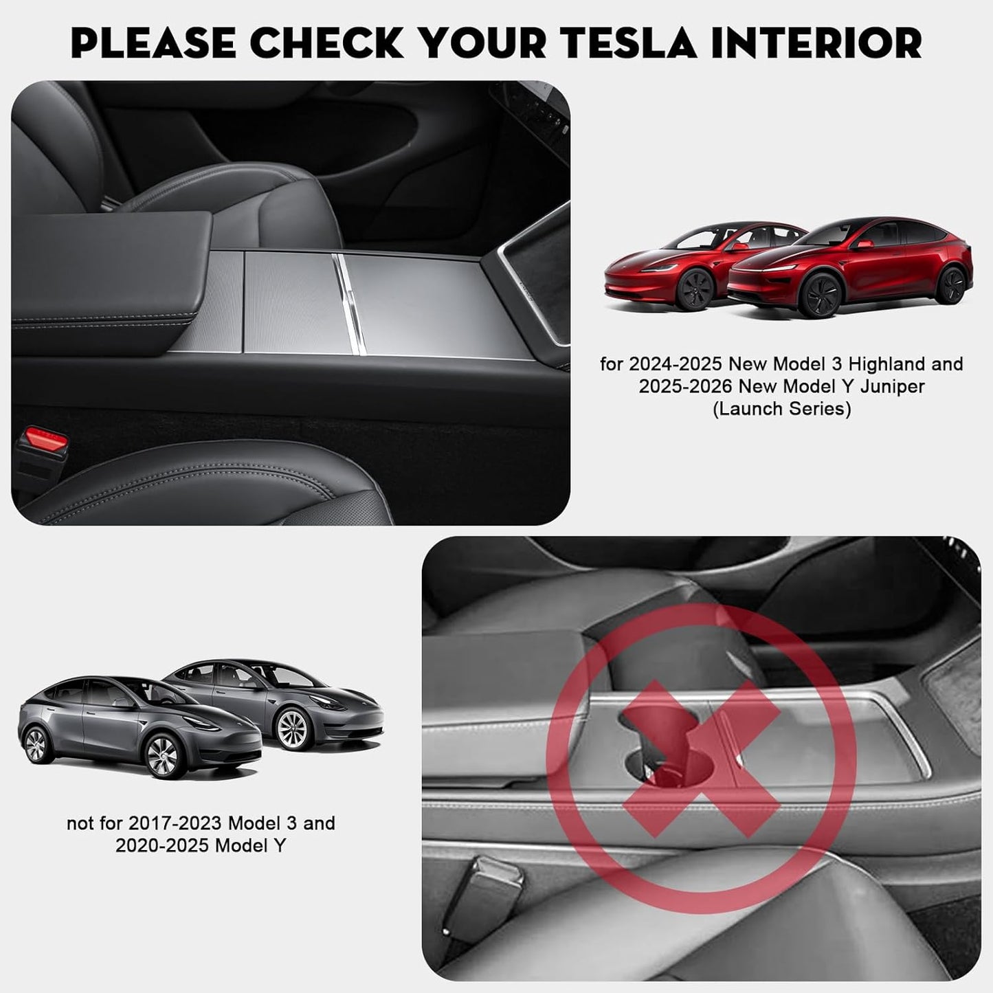 5PCS Center Console Organizer Tray for 2026 Tesla Model Y Juniper Accessories Cup Holder Armrest Hidden Storage Box for New Model Y Premium/Performance 2025-2026 & Model 3 2024-2026