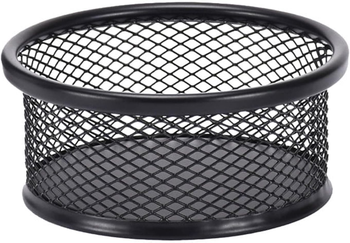 Black Metal Paper Clip Holder Mesh Paperclip Bowl Binder Clip Dispenser Desk Bobby Pin Container Organizer for Home Office Classroom School Desk Supplies Holders