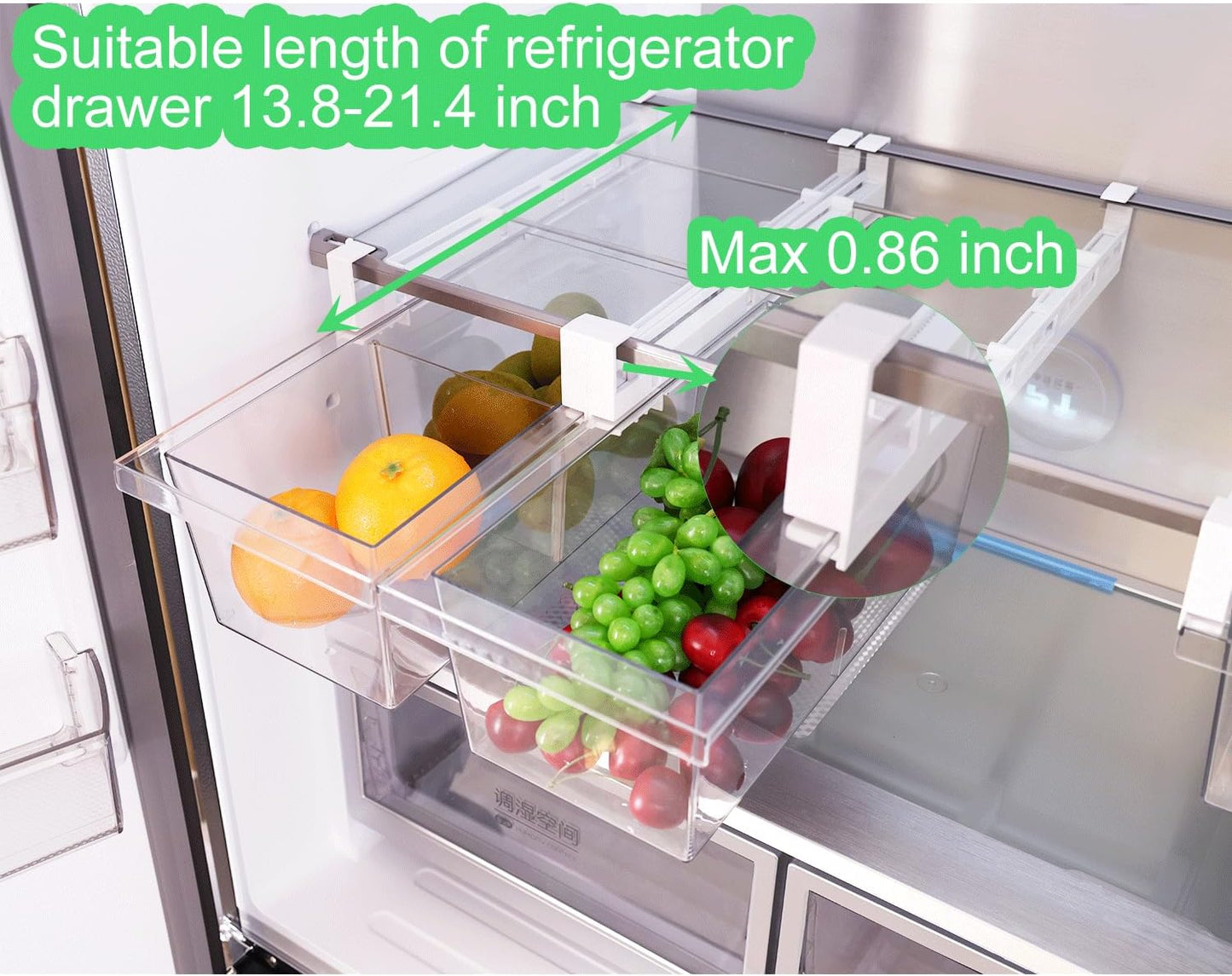 Yatmung 2 Pack Extra-Large Deli Drawer Organizer for Refrigerator Pull Out - Fridge Drawer Organizer and Storage Containers - Meat, Cheese, Produce, Sliding - Fridge Organization Bin