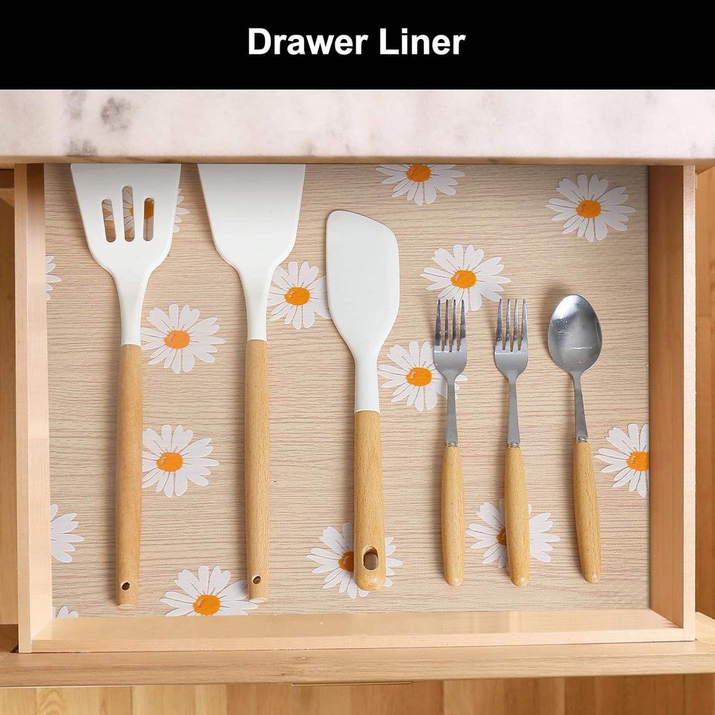 Cooyes Shelf Liner – Premium Non-Adhesive Cabinet & Drawer Liner for Kitchen – Waterproof Shelf Paper with Modern Pattern – Durable EVA Cabinet Mat – Easy to Cut (23.6" W x 360" L)