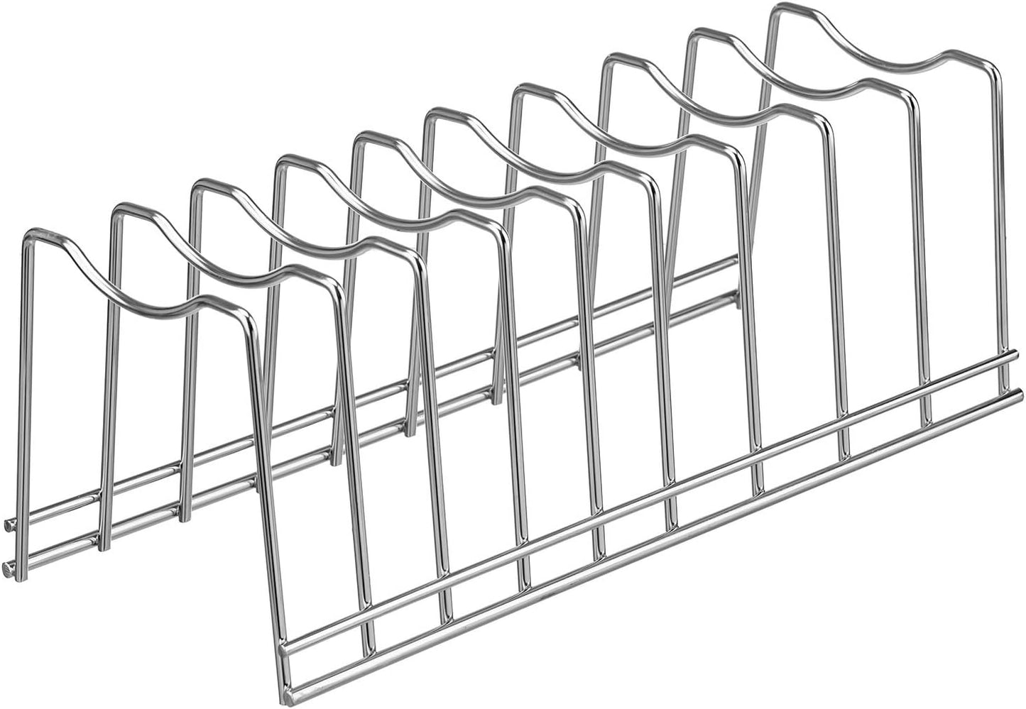Pot Lid Organizer, Kitchen Pot Lid Rack Holder, Rest Cutting Board, Baking Sheet, Stainless Steel (Silver, 1)