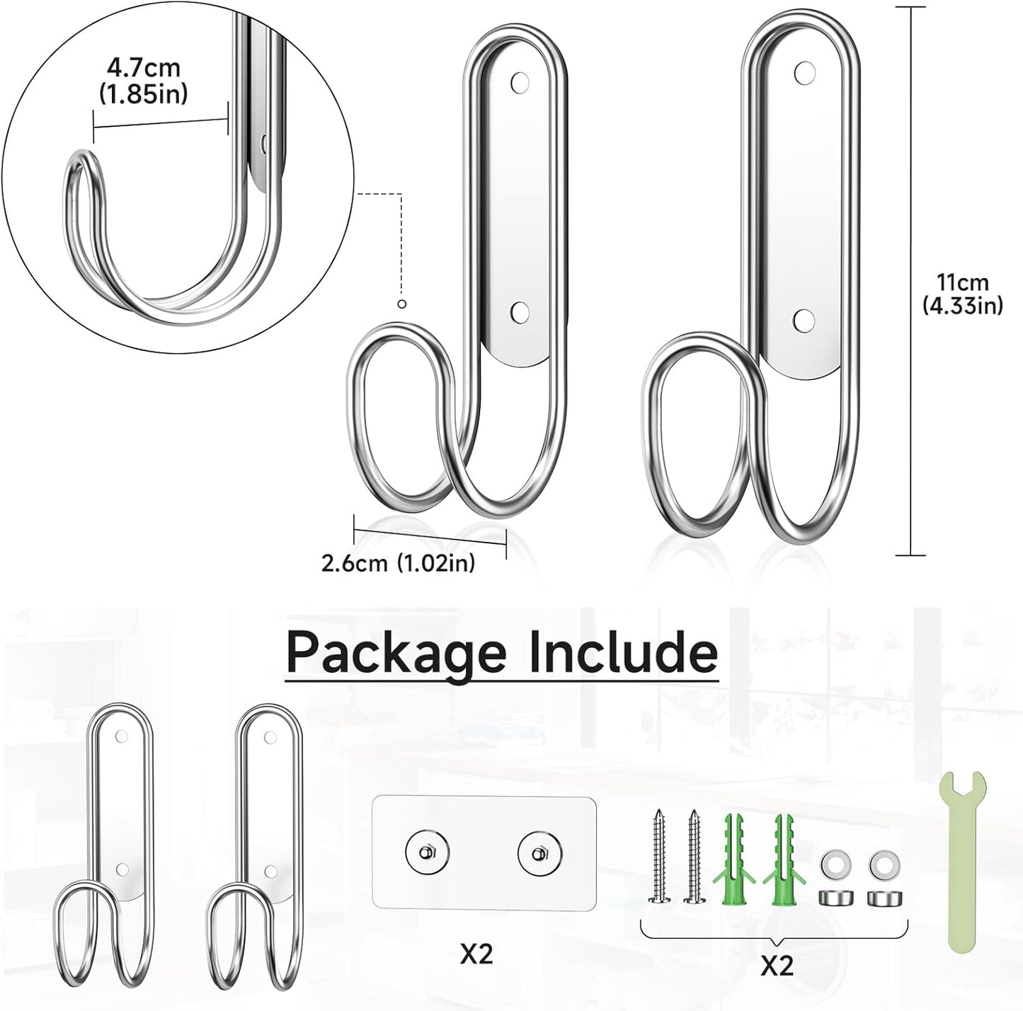 Ironing Board Hanger Wall Mount, Ironing Board Holder for T or Y Leg, Iron Board Holder Stainless Steel, Iron Board Hanger for Laundry Room, Iron Boards Hook for Wall