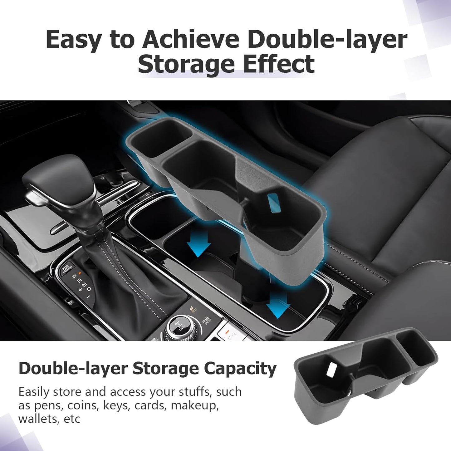 LUWU Cup Holder Compatible with 2020 2021 2022 2023 2024 2025 Kia Telluride Center Console Organizer Drink Holder Replacement for 2025 Kia Telluride Accessories (Compatible with 2020-2025 Telluride)