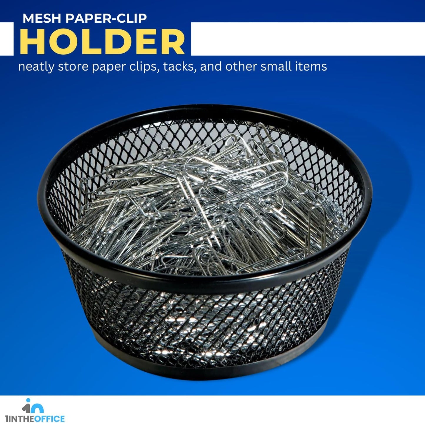 1InTheOffice Mesh Paper Clip Holder for Desk, Paperclip Holder, 2 Pack